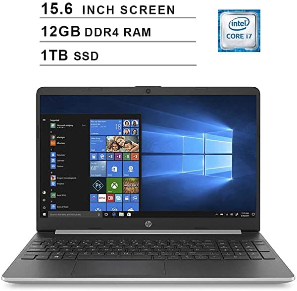 Portátil Hp Pavilion De 156 Pulgadas Fhd 1080P (Intel De 4 Núcleos I7-1065G7 Hasta 39 Ghz 12 Gb Ddr4 Ram 1 Tb Ssd Intel Iris Plus Wifi Bluetooth Hdmi Cámara Web Windows 10) (Plata)