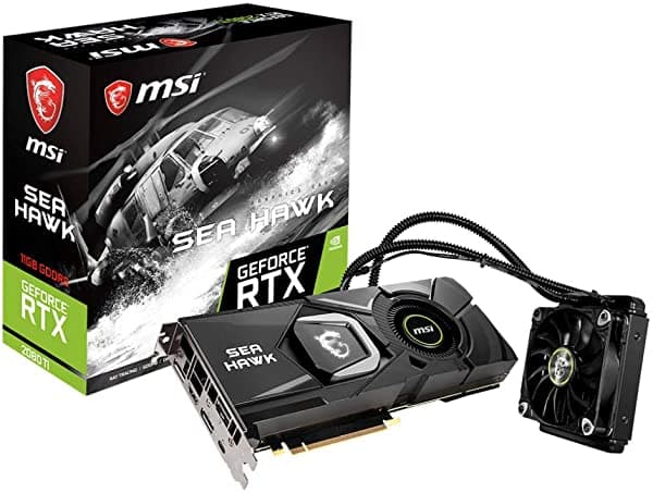 Msi Gaming Geforce Rtx 2080 Ti Gdrr6 352-Bit Hdmi/Dp/Usb Ray Tracing Turing Architecture Tarjeta Gráfica De Refrigeración Líquida (Rtx 2080 Ti Sea Hawk X) Reloj De Aumento 1755 Mhz GeForce RTX 2080 Ti SEA HAWK X