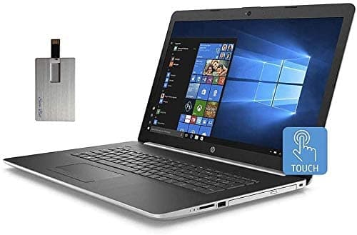 2020 HP Pavilion 17.3" HD Notebook con Pantalla Táctil Intel Quad-Core i5-10210U 12GB RAM 1TB HDD Intel UHD Graphics Teclado Cámara Web HD HDMI DVD-RW Plateado Natural 17-by1021cl