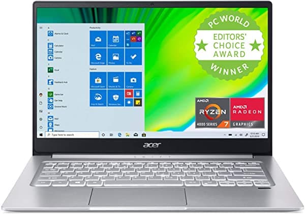 Acer Swift 3 Thin & Luz Laptop 14" Full Hd Ips Amd Ryzen 7 4700U Octa-Core Con Gráficos Radeon 8Gb Lpddr4 512Gb Nvme Ssd Wi-Fi 6 Kb Retroiluminado Lector De Huellas Dactilares Alexa Integrado Sf314-42-R9Yn