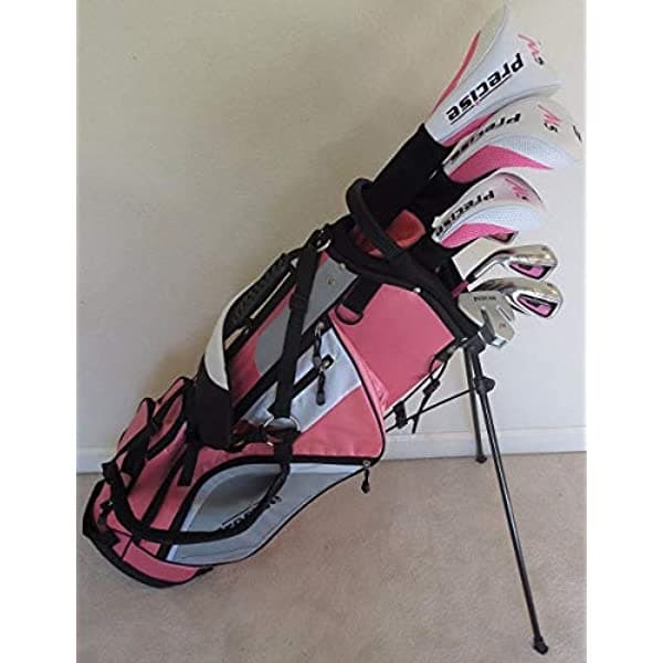 Juego Completo De Palos De Golf Para Zurdos (Grafito Madera Hierros Putter Bolsa Color Rosa)