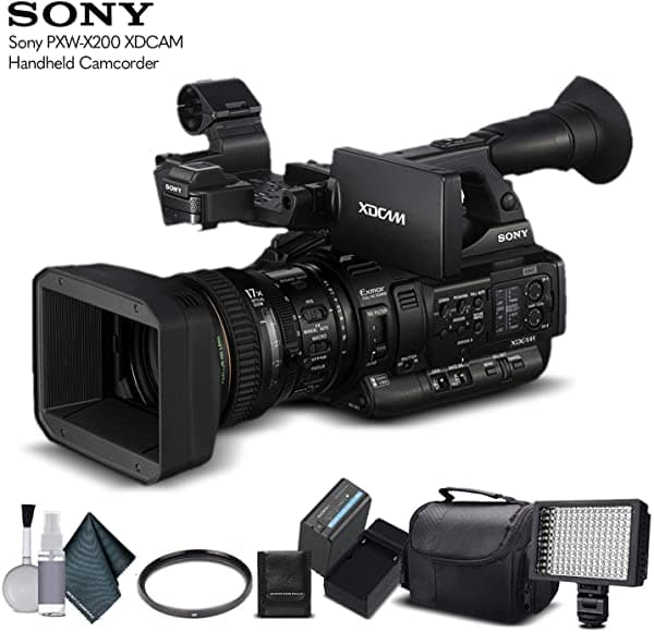 Mad Cameras Sony Pxw-X200 Xdcam Camcorder De Mano (Pxw-X200) Con Batería Extra Luz Led Funda Y Mucho Más. - Paquete De Iniciación