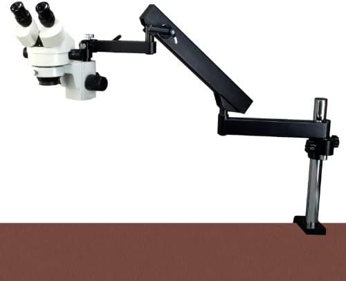 OMAX W42CF1-6B3 Microscopio Estéreo Zoom 2.1X-90X con Soporte Articulado y Lente Barlow 0.3X