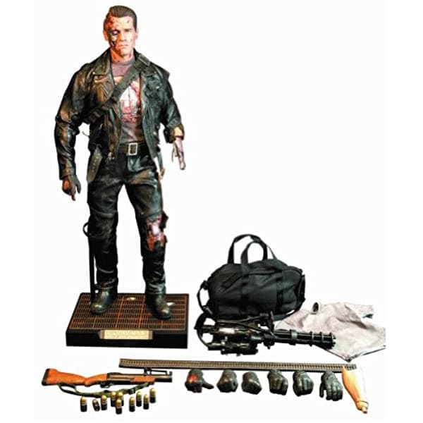 Enterbay Batalla Dañado Versión Terminator 2 T-800 Hd Obra Maestra Figura De Acción NOV128189