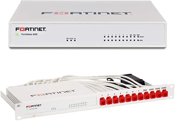 Fortinet | Fortigate-60E-Bdl Series Hardware Plus 1Yr Forticare & Fortiguard Unified (Utm) Protección Unificada | Cortafuegos + Kit De Montaje En Rack | Fg-60E-Bdl+Rm-Fr-T10