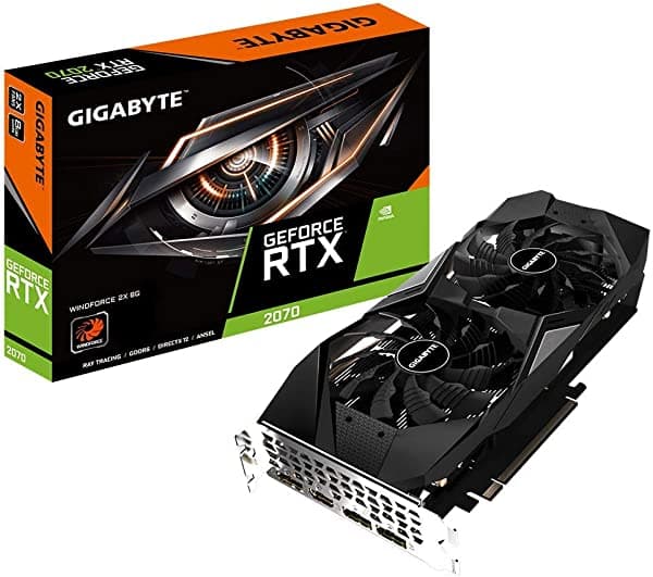 Gigabyte Geforce Rtx 2070 Windforce 8G Tarjeta Gráfica 2 Ventiladores Windforce 8 Gb 256-Bit Gddr6 Gv-N2070Wf2-8Gd Tarjeta De Vídeo