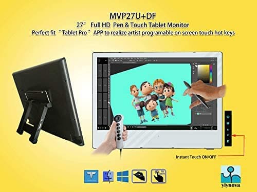 The Panda City Yiynova Mvp27U+Df - Monitor De Tableta Full Hd Pantalla Ips Con 5 V3A Usb Cables Desmontables (Mac Y Windows) MVP27+DF