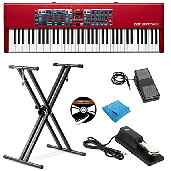 Nord Electro 6 HP 73-Note Hammer Action Stage Piano Bundle con Soporte Ajustable Pedal de Expresión Pedal de Sustain DVD Instructivo Austin Bazaar y Paño de Pulido NELECTRO6-HP-COMBO-STD
