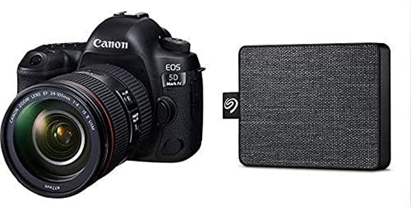 Canon EOS 5D Mark IV Cámara Réflex Digital Full Frame con Lente EF 24-105mm f/4L IS II USM y One Touch SSD 500GB Unidad de Estado Sólido Externa Portátil - Negro