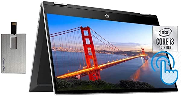 Computadora Portátil Hp Pavilion X360 2 En 1 Con Pantalla Táctil Hd De 14 Pulgadas Intel Core I3-1005G1 De 10ª Generación 8 Gb De Ram Ssd De 128 Gb Audio B&O Cámara Web Hd Usb-C Gráficos Intel Uhd Win 10S Plata Tarjeta Usb De 32 Gb