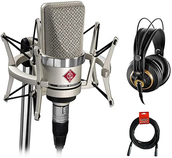 Neumann Tlm-102 Studio Condenser - Set De Estudio De Micrófono (Níquel Con Auriculares Akg K 240 Studio Pro Y Cable Xlr) 8656