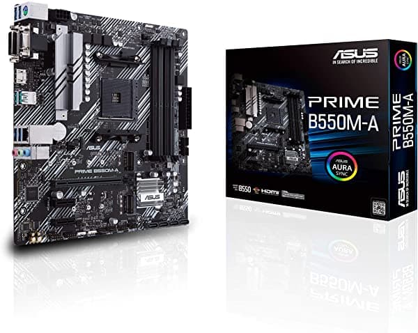 Asus Prime B550M-A/Csm Amd Am4 (3ª Generación Ryzen) Microatx Placa Base Comercial (Pcie 4.0 Memoria Ecc Lan De 1 Gb Hdmi 2.1/D-Sub 4K 60 Hz Tpm Asus Control Center Express)