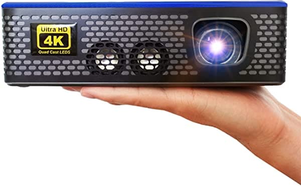 Proyector De Cine En Casa Aaxa 4K1 Led De 30.000 Horas Sin Mercurio Resolución Uhd 4K Nativa Doble Hdmi Con Hdcp 2.2 1500 Lúmenes E-Focus Tamaño Portátil HP-4K1-00