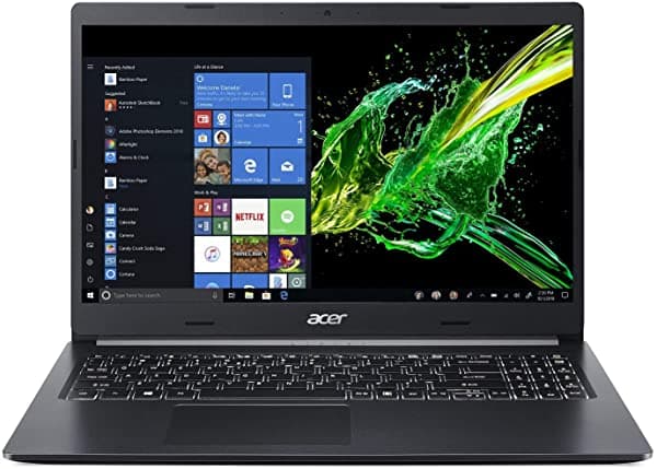 Acer Aspire 5 Slim Laptop Pantalla Ips Full Hd De 156" Intel Core I3-10110U 4 Gb Ddr4 Negro Con Cualquier Ángulo Full Hd Proyector Con Proyección De Retrato Automático A515-54G-5928
