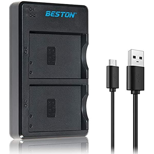Beston - Cargador Usb Rápido Doble Para Cámara Nikon D3200 D3300 D3100 D3400 D5100 D5200 D5300 D5500 D5600 (Batería De Iones De Litio En-El14A) BST-SD008
