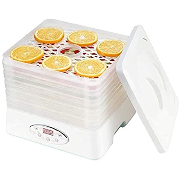 WAN Qin 5 -Tray Food Dehydrator Faster Drying Para Beef Jerky Meat Fruit Dog Treats Herbs Vegetable Digital Time & Temperature Control Fruit Roll Sheet Included Bpa Free