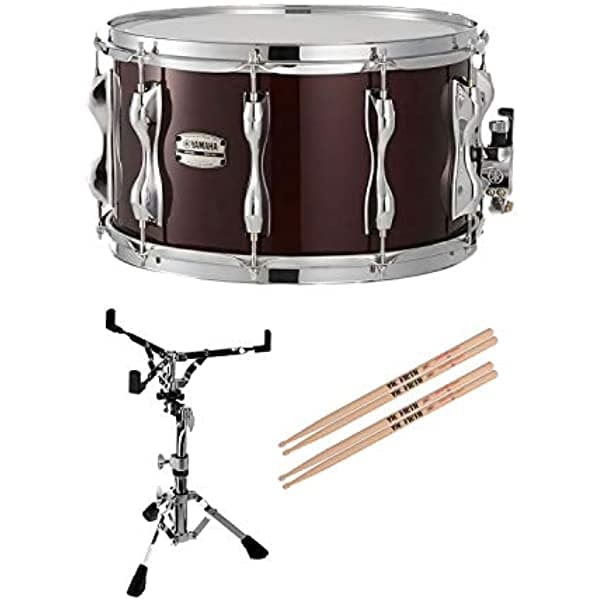 Yamaha Rbs-1480 14" X 8" Classic Nogal Grabación Custom Birch Snare Tambor Con Yamaha Snare Stand Y 2 Pares De Palos