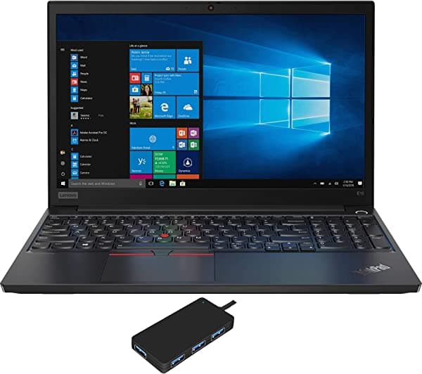 Portátil Lenovo Thinkpad E15 Para El Hogar Y La Empresa (Intel I7-10510U De 4 Núcleos 32 Gb De Ram Ssd Pcie De 1 Tb Gráficos Intel Uhd 15.6" Full Hd (1920 X 1080) Huellas Dactilares Wifi Bluetooth Win 10 Pro) Con Concentrador Usb