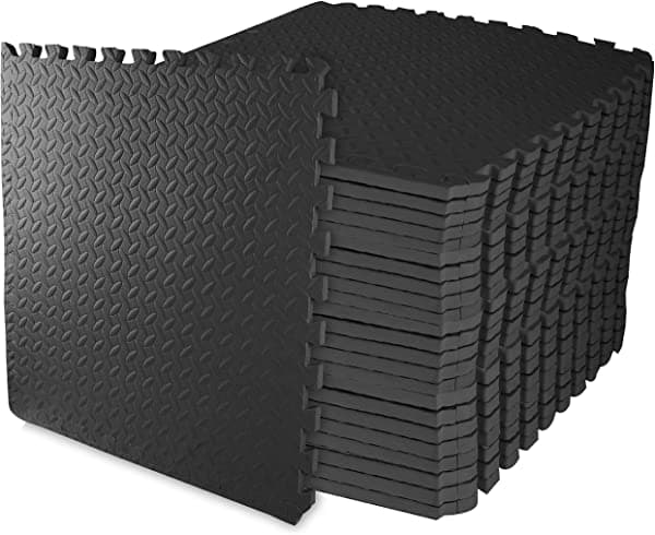 Balancefrom - Alfombrilla De Ejercicios Con Espuma Eva Para Mma Ejercicio Gimnasia Y Suelo Protector De Gimnasio En Casa BFPM-4PKBLK