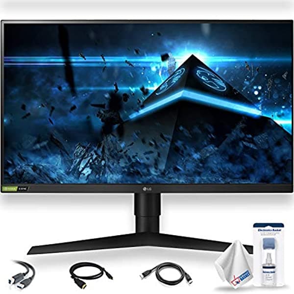 LG UltraGear 27GL850-B 27" 16:9 144Hz HDR FreeSync IPS monitor gamer con DisplayPort HDMI y cables de corriente kit de limpieza LCD y paño de microfibra para electrónica 27GL850EDI_1