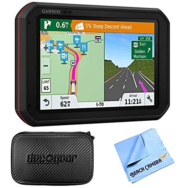 Garmin dezlCam 785 LMT-S GPS Navegador para Camiones con Cámara Dash Integrada (010-01856-00) con Paquete de Accesorios que Incluye, Estuche Rígido EVA con Cierre, Pantalla de 7 Pulgadas y 1 Paño de Microfibra E2GRDEZLCAM785