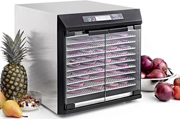 Excalibur Exc10El Deshidratador Eléctrico De Alimentos Aprobado Por Nsf Con Controlador Digital Características Temporizador De 99 Horas Con Tiempo Ajustable Y Temperatura Apagado Automático 10 Bandejas Plata