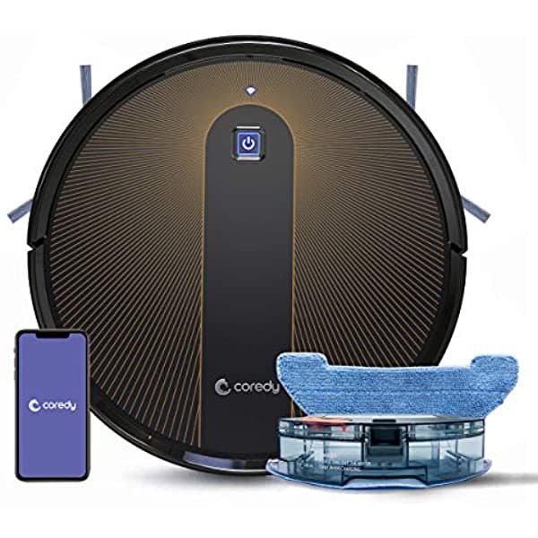 Coredy R750 Robot Aspirador Compatible Con Alexa Sistema De Mopping Boost Intelect Virtual Boundary Compatible Succión 2000Pa Super-Delgado Y Actualizado Aspiradoras Robóticas Limpia Suelo Duro A Alfombra RUNYUAN