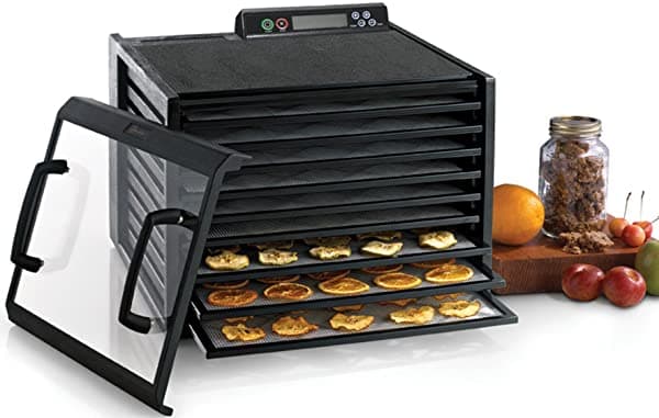 Excalibur - Deshidratador Eléctrico De Alimentos Transparente Para Ver Progreso Termostato Ajustable Temporizador De 48 Horas Apagado Automático 15 Pies Cuadrados De Espacio De Secado 9 Bandejas Color Negro 3948CDB