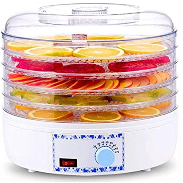 HIZLJJ Food Dehydrator Machine by Electricity, Deshidratador de Alimentos Eléctrico con 5 Bandejas, Botón de Ajuste de Temperatura Variable
