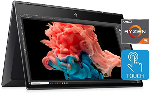 Hp Envy Portátil 2 En 1 De 15 Pulgadas X360 Amd Ryzen 5 8 Gb De Ram 512 Gb De Almacenamiento Ssd Y Windows 10 Home Con Lector De Huellas Dactilares Y Interruptor De Eliminación De Cámara Web (15-Ds1010Nr Nightfall Negro)