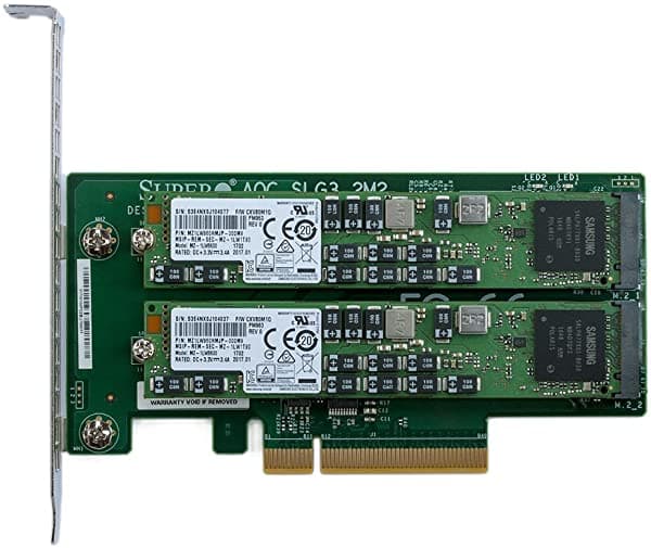 Supermicro Aoc-Slg3 - 2 M2 Pcie Nvme Dual M.2 X8 Gen 3 Adaptador De Tarjeta