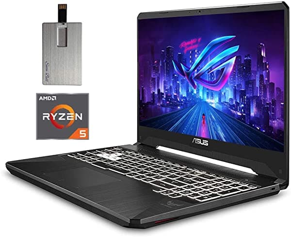 Asus 2020 Tuf - Computadora Portátil Para Juegos Fhd De 15.6 Pulgadas Amd Ryzen 5-3550H Teclado Retroiluminado Gráficos Geforce Gtx 1650 Audio Dts Cámara Web Win 10 Negro Padre (16 Gb De Ram | 1 Tb Ssd)