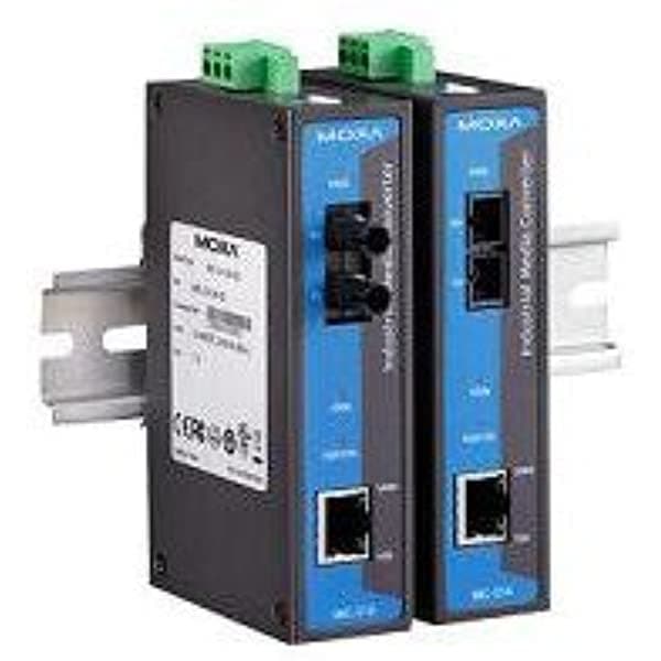 MOXA IMC-21A-S-SC Convertidor de Medios Industrial de 10/100BaseTX a 100BaseFX, Modo Simple, Conector SC, de -10 a 60 °C