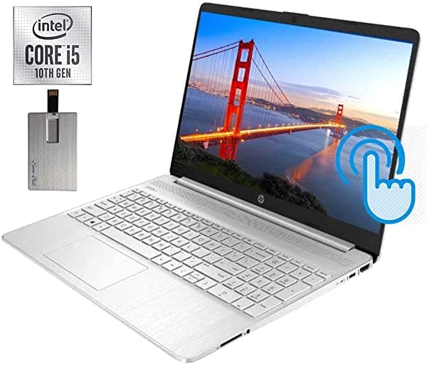 Computadora Portátil Hp Pavilion De 156 Pulgadas Fhd Con Pantalla Táctil Intel 10ª Generación Core I5-1035G1 Cpu 32 Gb Ram 2 Tb Pcie Ssd Audio Cámara Hd Hdmi Usb-C Intel Uhd Graphics Win 10S Plata Tarjeta Usb De 32 Gb 15-EF0023DX