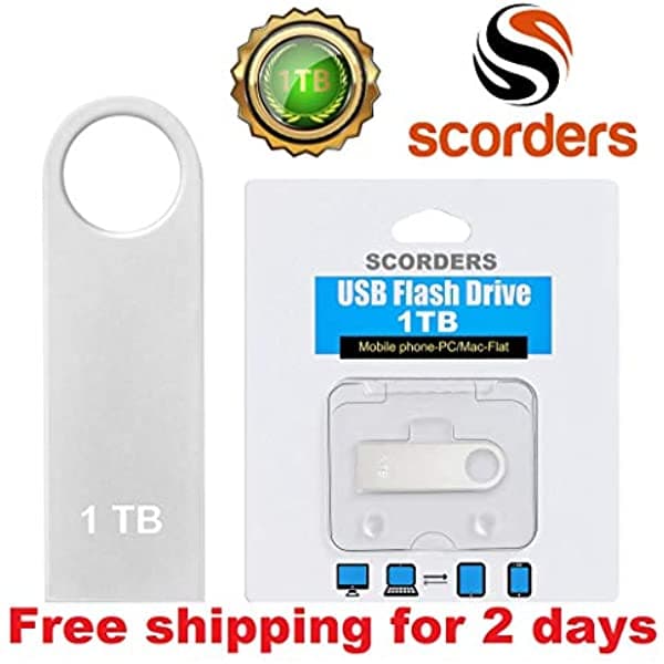 SCORDERS Memoria Flash Usb (1 Tb) De Alta Velocidad De Almacenamiento De Datos Pulgar Stick | Pc Smartphone Soporte Para Mac | Almacenar Películas Imágenes Documentos