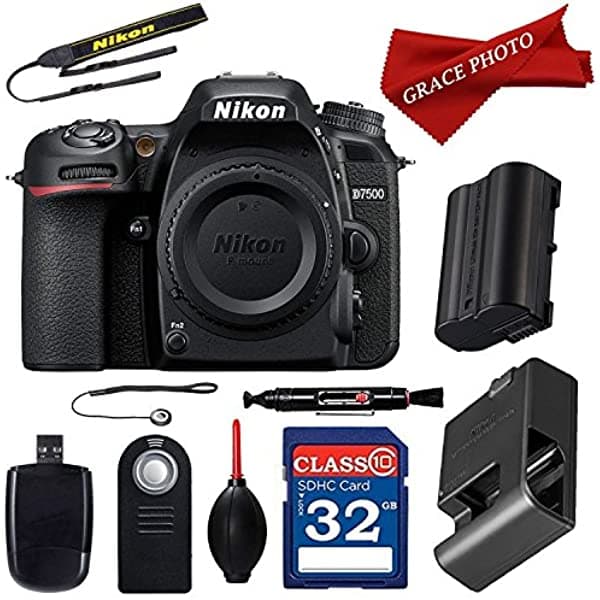 Nikon D7500 - Cámara Réflex Digital De 209 Mp Y Formato Dx (Solo Para Hombre) + 32 Gb Y Paquete De Accesorios De Lujo (10 Piezas)