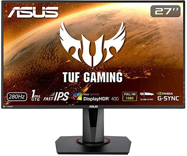 ASUS TUF Gaming VG279QM Monitor 27'' HDR, Full HD, Fast IPS, 280Hz, 1ms, G-SYNC Compatible, ELMB SYNC, DisplayHDR 400, Negro