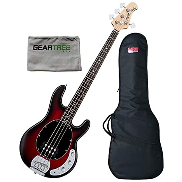 Sterling Ray4-Rrbs-R1 Ray4 Ruby Red Burst 4-Cuerdas Bajo Fundation Y Polaco Cl