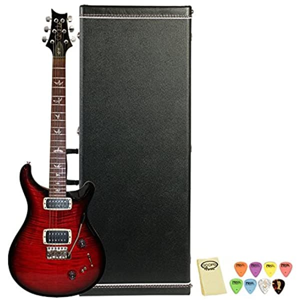 PRS JB-408-MT-Kit-1 Guitarra Eléctrica de Cuerpo Sólido 408 Maple Top con Estuche Rígido PRS, Sampler de 48 Púas PRS y Pulidor