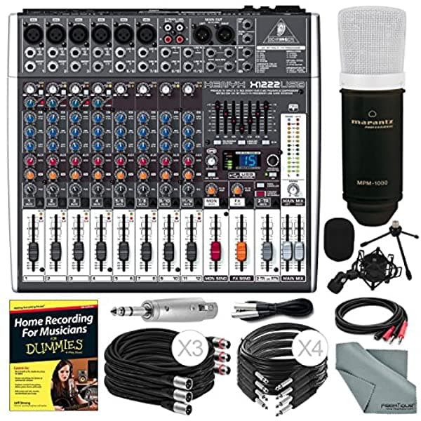 Photo Savings Behringer Xenyx X1222Usb 16-Entradas Usb Audio Mixer Efectos Y Platinum Bundle Marantz Pro Mpm-1000 + Home Guía De Grabación + Cables 9X + Más 4334432377