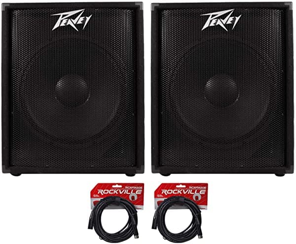 2 Peavey Pv118D 18 300 Vatios Activos Potenciados Pa Dj Subwoofer Sub +Cables Gratis (2) PV118D+(2) ECON-M20