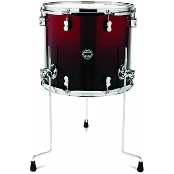 Pacific Drums Pdcm1618Ttrb - Tom De Suelo De 16 X 18 Pulgadas Con Herrajes Cromados Color Rojo A Negro