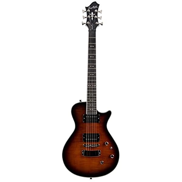 Other Hagstrom Ultra Sueco De 6 Cuerdas Guitarra Eléctrica 22 Trastes Set Cuello Resinator Diapasón 2 X Custom 62 Pickups Largo Viaje T-O-M Bridge Dorado Eagle Burst ULSWE-GEB