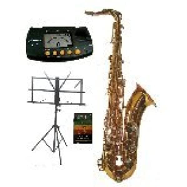 Merano B Flat Gold Tenor Saxofón Case+Metro Afinador+Music Stand+11 Cañas WD420GD