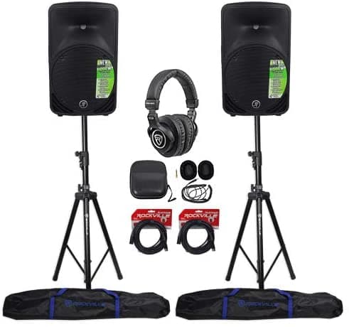 2 Mackie Srm350V3 1000W 10 “Potenios Pa Parlantes+2 Stands Hidráulicos+Auriculares
