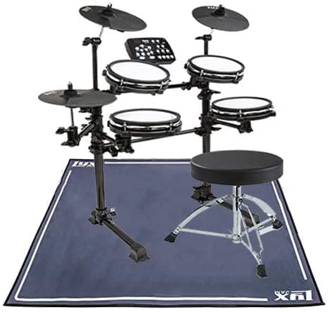 Lyxjam Kit De Batería De 7 Piezas El Conjunto De Telas De Malla Real 209 Sonidos Precargados 50 Canciones De Juego De Juego De Patada Trono Y Alfombra LYXD750DTC