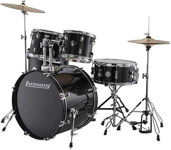 Ludwig Accent Fuse LC17011 Set de Batería 5 Piezas en Negro Ideal para Músicos Principiantes y Profesionales