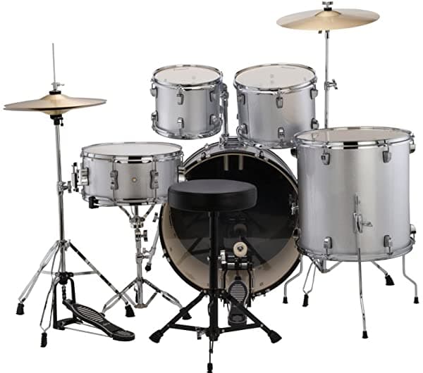 Ludwig Accent Fuse Drum Set En El Acabado De Láminas Plateadas