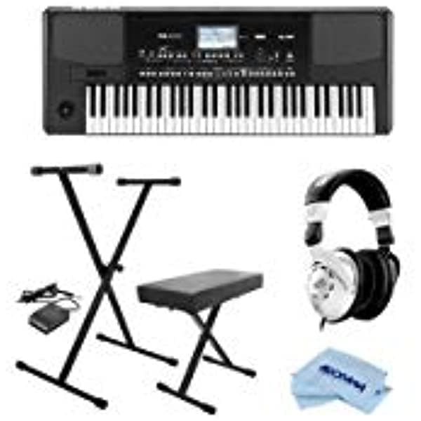 Korg Pa300 61 Keys Profesional Arreger 950+ Sonidos Usb-Midi Placa Bundle En El Escenario Kpk6520 Teclado Stand Bench Pack Sostenga Pedal Cerrado Monitor De Estudio Cerrado Auriculares