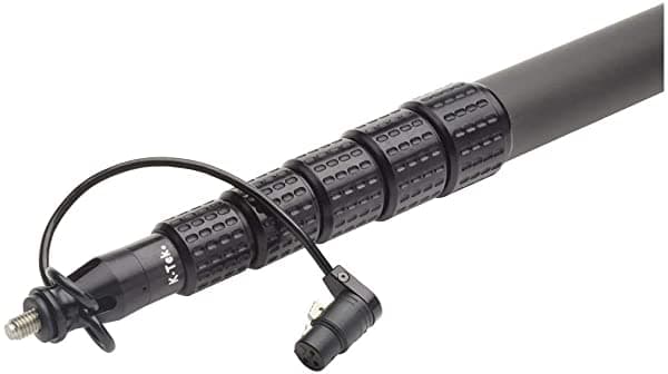 K-Tek KP9CCR Pértiga KlassicPro de Grafito de 9 Pies con 6 Secciones, Cable Enrollado XLR Interno KPCK9 y Salida Lateral KPCCR